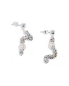 Pearl Octopuss.y Pearl Octopuss. Y Tiny Snakes Crystal & Cultured Freshwater Pearl Drop Earrings In Silver Plated In Silver