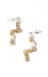 Pearl Octopuss.y Tiny Snakes Embellished Drop Earrings In Gold