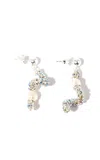Pearl Octopuss.y Tiny Golden Snakes Earrings In Silver