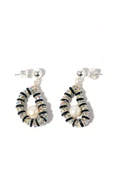Pearl Octopuss.y Tiny Zebra Oyster Earrings In Metallic