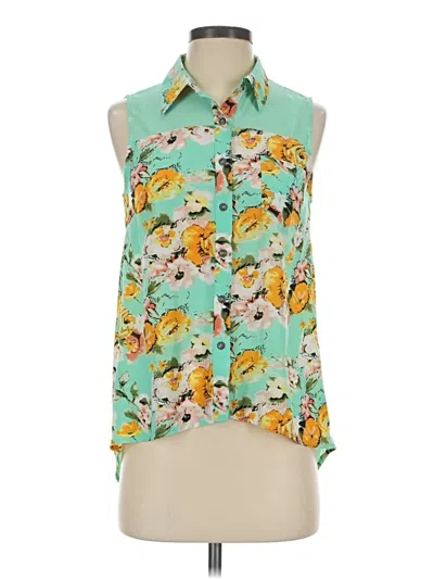 Pre-owned Pearl Sleeveless Blouse In Teal