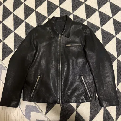 Pre-owned Pearled Ivory Black Leather Blouson