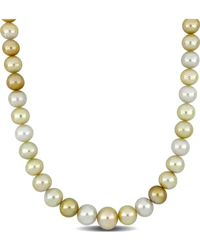 Pearls 14k 0.06 Ct. Tw. Diamond 10-13mm Pearl Necklace
