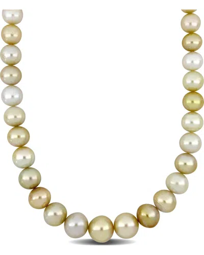 Pearls 14k 0.06 Ct. Tw. Diamond 11-15mm Pearl Necklace