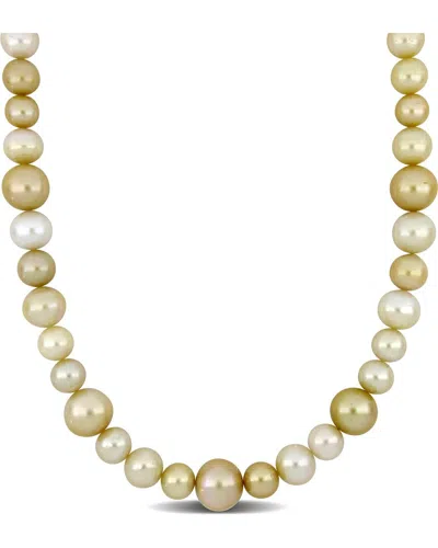 Pearls 14k 0.06 Ct. Tw. Diamond 11-15mm Pearl Necklace
