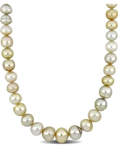 Pearls 14k 0.06 Ct. Tw. Diamond 12-15mm Pearl Necklace In Multi