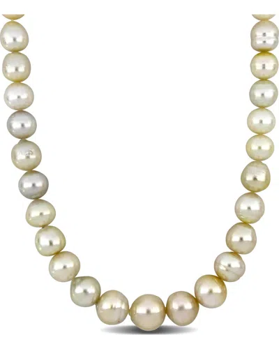 Pearls 14k 0.06 Ct. Tw. Diamond 12-16mm Pearl Necklace In Multi