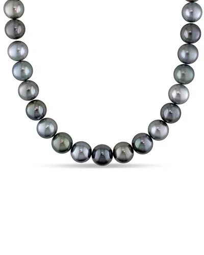 Pearls 14k 0.06 Ct. Tw. Diamond 13-14mm Pearl Necklace