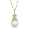Pearls 14k 0.1 Ct. Tw. Diamond & South Sea Pearl Pendant