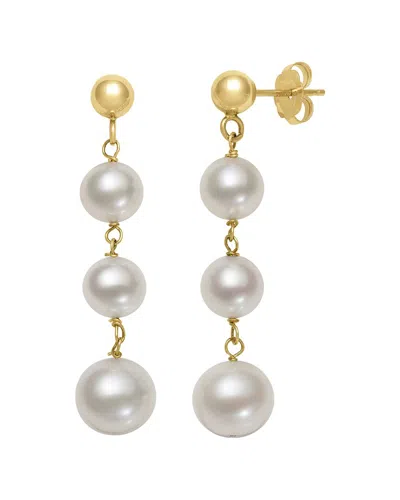 Pearls 14k 5-8mm Pearl Tincup Earrings In Gold