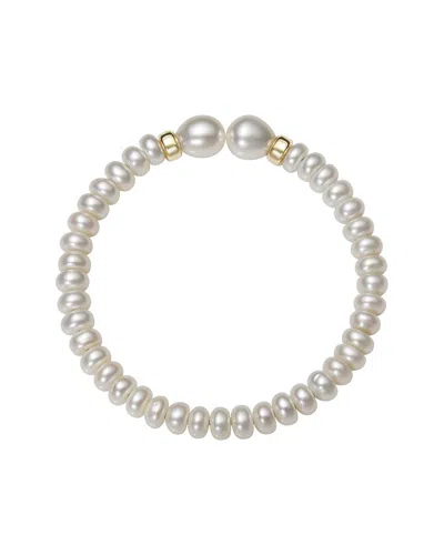 Pearls 14k 6-9mm Pearl Bangle Bracelet In Metallic