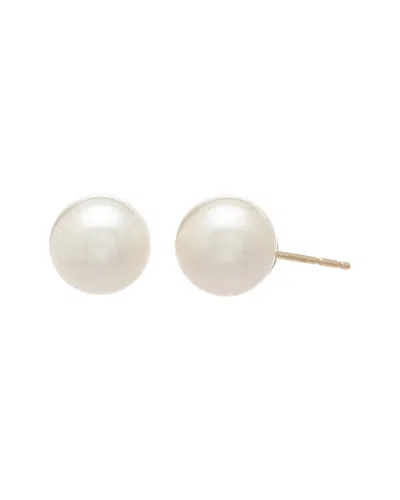 Pearls 14k 9-9.5mm Freshwater Pearl Studs In Green