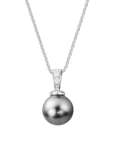 Pearls 14k Diamond 8-8.5mm Pearl Pendant Necklace