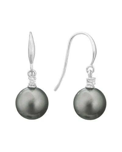Pearls 14k Diamond 10-10.5mm Pearl Earrings