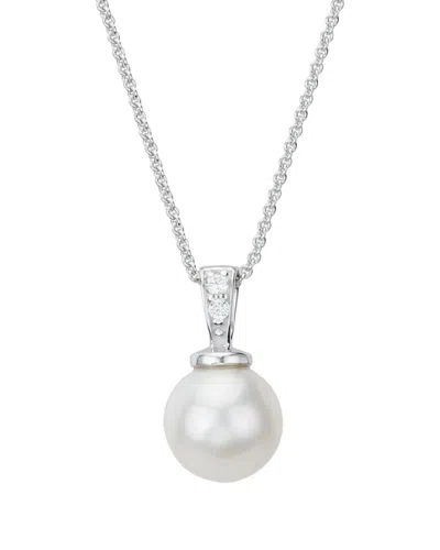 Pearls 14k Diamond 8-8.5mm Pearl Pendant Necklace