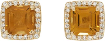 Pearls Before Swine Gold Lok Citrine Stud Earrings In Neutral