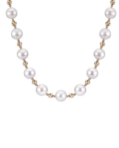 Pearls Brilliance 14k 7.5-8mm Pearl Necklace In Pink