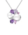 Pearls Delmar Silver Gemstone & 6.5-8mm Pearl Necklace