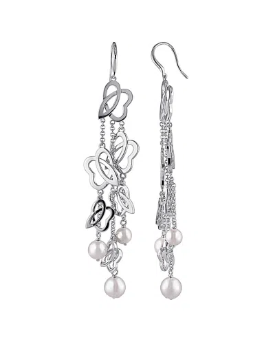 Pearls Delmar Silver 7-9.5mm Pearl Drop Earrings