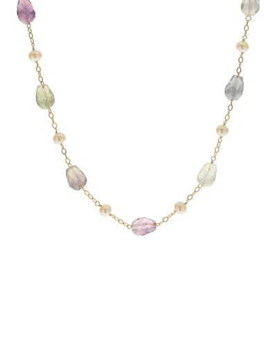 Pearls Dnu 0 Units Sold Imperial  14k Fluorite 4.5-5mm Freshwater Pearl Necklace In Multi