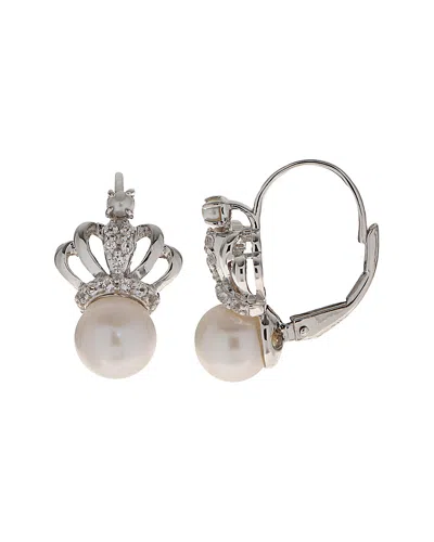 Pearls Dnu 0 Units Sold Imperial Silver 0.24 Ct. Tw. White Topaz & 2-8mm Pearl Earrings