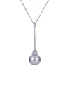 Pearls Imperial 14k 0.07 Ct. Tw. Diamond & 10-11mm Tahitian Pearl Necklace