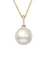 Pearls Imperial 14k 0.16 Ct. Tw. Diamond & 8-8.5mm Akoya Pearl Necklace