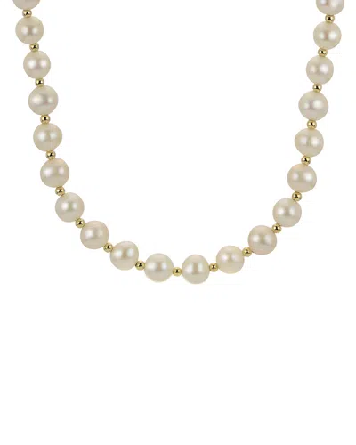 Pearls Imperial Gold Over Silver 7-8mm Freshwater Pearl Necklace In Multi