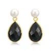 Pearls Of The Orient Online Women's Black / White Clara Cultured Freshwater Pearl & Spinel Drop Earrings In Multi