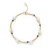Pearls Of The Orient Online Women's Blue / White / Gold Credo Fine Double Chain Bracelet With Cultured Freshwater Pearls & Lapis