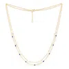 Pearls Of The Orient Online Women's Blue / White / Gold Credo Fine Double Chain Necklace With Cultured Freshwater Pearls & Lapis