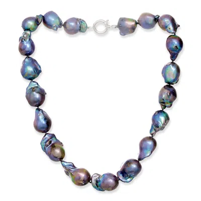 Pearls Of The Orient Online Women's Decus Large Black Cultured Freshwater Baroque Pearl Necklace