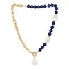 Pearls Of The Orient Online Women's Gold / Blue Clara Chunky Gold Chain & Lapis Lazuli Necklace With Cultured Freshwater Pearl D In Multi