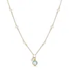 Pearls Of The Orient Online Women's Gold / Blue Nova Fine Chain Necklace With Cultured Freshwater Pearls & Blue Topaz Drop In Multi