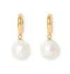 Pearls Of The Orient Online Women's Gold / White Credo Chunky Gold Hoop Earrings With Baroque Cultured Freshwater Pearls In Multi