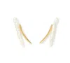 Pearls Of The Orient Online Women's Gold / White Credo Cultured Freshwater Pearl & Gold Lightening Stud Earrings In Multi