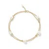 Pearls Of The Orient Online Women's Gold / White Credo Fine Double Chain Bracelet With Cultured Freshwater Pearls