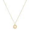 Pearls Of The Orient Online Women's Gold / White Credo Gold Brushed Disk Pendant With Cultured Freshwater Pearl In The Centre In Multi