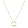 Pearls Of The Orient Online Women's Gold / White Credo Gold Circle Pendant With Cultured Freshwater Pearl In Multi