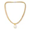 Pearls Of The Orient Online Women's Gold / White Decus Large Baroque 'fireball' Cultured Freshwater Pearl Drop On Multi-strand G In Multi