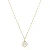 Pearls Of The Orient Online Women's Gold / White Gratia Cultured Freshwater Pearl Pendant Set In A Golden Square In Multi