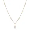 Pearls Of The Orient Online Women's Gold / White Nova Fine Chain Necklace With Cultured Freshwater Pearls & Pendant Drop In Multi