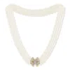 Pearls Of The Orient Online Women's Gold / White Stella Four Strand Small Cultured Freshwater Pearl Necklace With Butterfly Clas In Multi