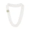 Pearls Of The Orient Online Women's Gold / White Stella Triple Strand Cultured Freshwater Pearl Necklace With Art Deco Style Gol In Multi