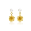 Pearls Of The Orient Online Women's Gold / White Vita Gold Cherry Blossom & Cultured Freshwater Pearl Earrings