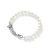 Pearls Of The Orient Online Women's Gratia Cultured Freshwater Pearl Bracelet With Chunky White Gold Fill Chain Feature