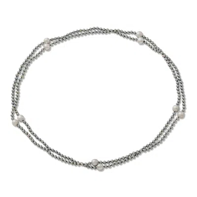 Pearls Of The Orient Online Women's Gratia Grey Cultured Sea Pearl Loop Necklace - Grey In Gray