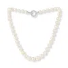 Pearls Of The Orient Online Women's Gratia Large White Graduated Cultured Freshwater Pearl Necklace With Pave Clasp - White In White