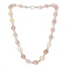 Pearls Of The Orient Online Women's Gratia Pink Baroque Cultured Freshwater Pearl Necklace On Sterling Silver Clasp In Pink