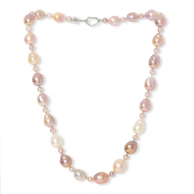 Pearls Of The Orient Online Women's Gratia Pink Baroque Cultured Freshwater Pearl Necklace On Sterling Silver Clasp